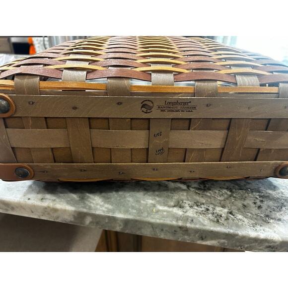 Longaberger Basket Chestnut Hostess Carry All tote shoulder purse leather‎ strap - Picture 5 of 6